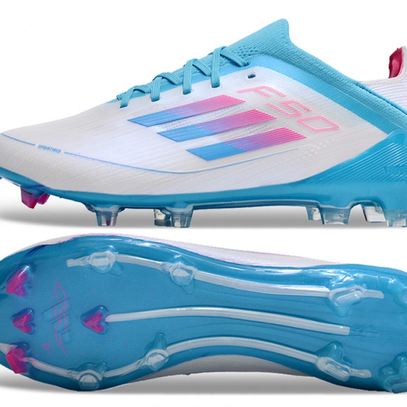 Adidas F50 FG Football Boots & Shoes Ltblue Grey Pink