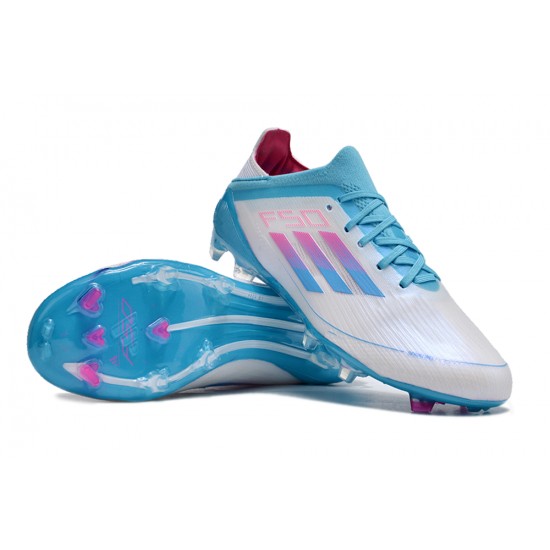 Adidas F50 FG Football Boots & Shoes Ltblue Grey Pink