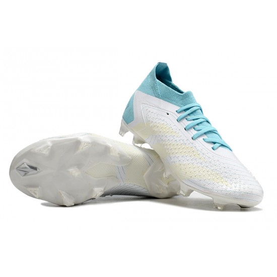 Adidas Predator Accuracy FG Boost Football Boots & Shoes White Ltblue