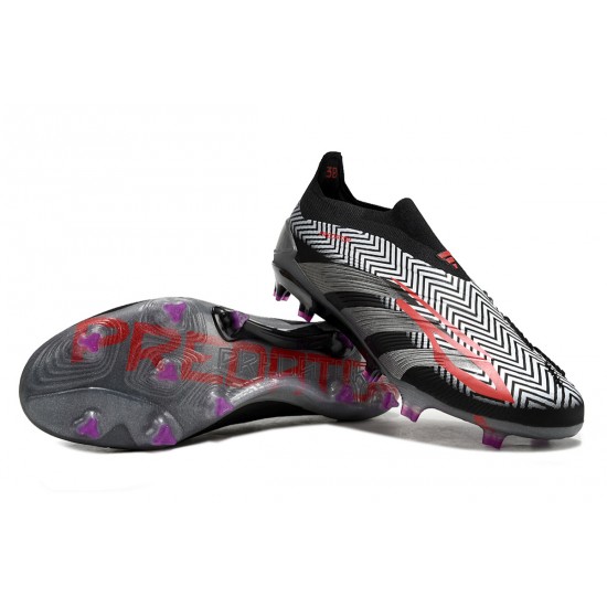 Adidas Predator Accuracy FG Football Boots & Shoes Black Silver Grey