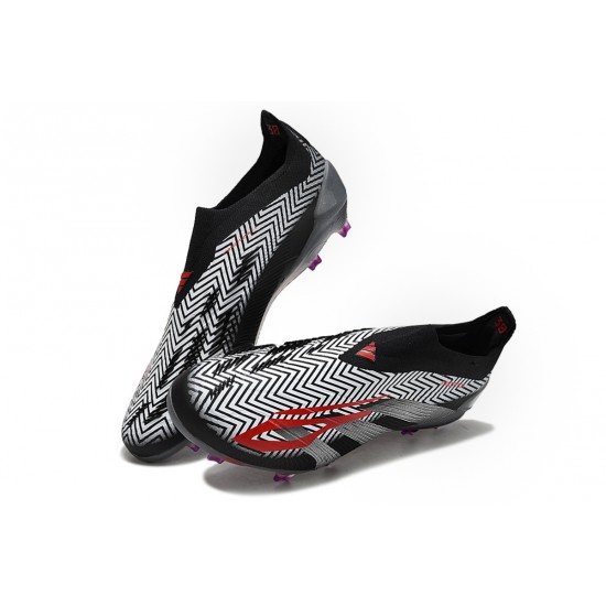 Adidas Predator Accuracy FG Football Boots & Shoes Black Silver Grey