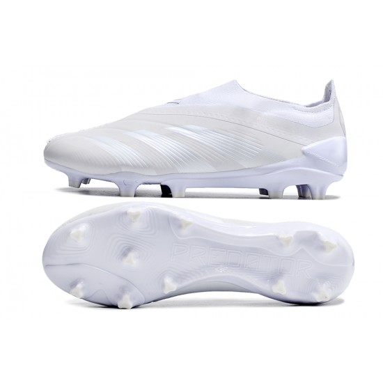 Adidas Predator Elite Laceless Boost FG Beige/White Low Football Boots & Shoes