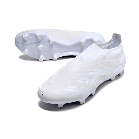 Adidas Predator Elite Laceless Boost FG Beige/White Low Football Boots & Shoes