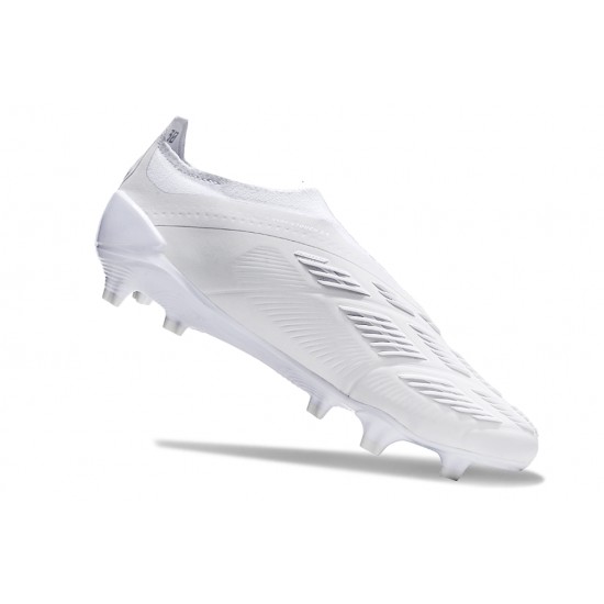 Adidas Predator Elite Laceless Boost FG Beige/White Low Football Boots & Shoes