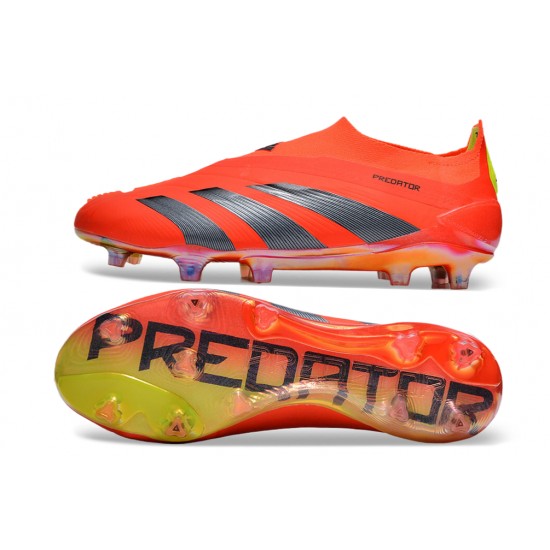 Adidas Predator Elite Laceless Boost FG Red Black Yellow Low Football Boots & Shoes