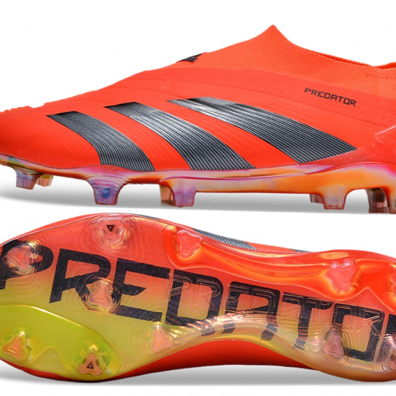 Adidas Predator Elite Laceless Boost FG Red Black Yellow Low Football Boots & Shoes