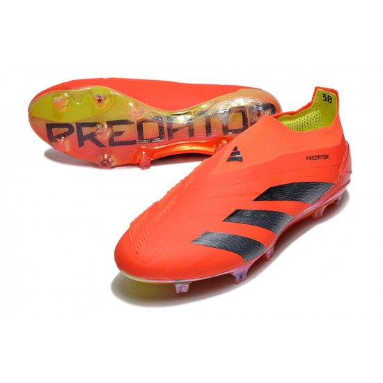 Adidas Predator Elite Laceless Boost FG Red Black Yellow Low Football Boots & Shoes