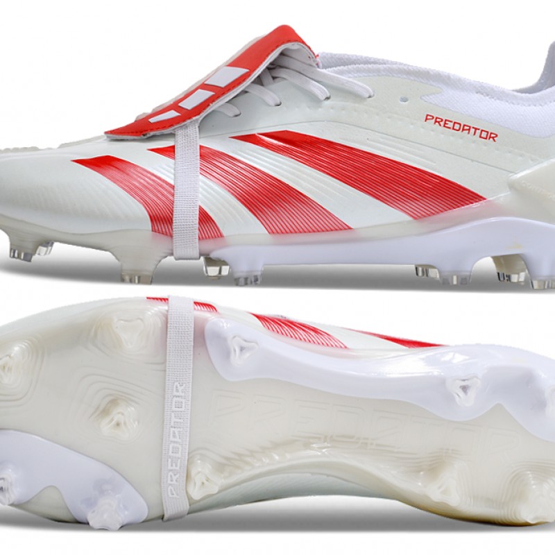 Adidas Predator Elite Tongue FG Beige White Red Low Football Boots & Shoes