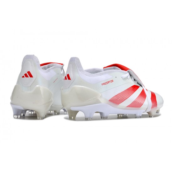 Adidas Predator Elite Tongue FG Beige White Red Low Football Boots & Shoes