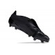 Adidas Predator Elite Tongue FG Black Silver Low Football Boots & Shoes