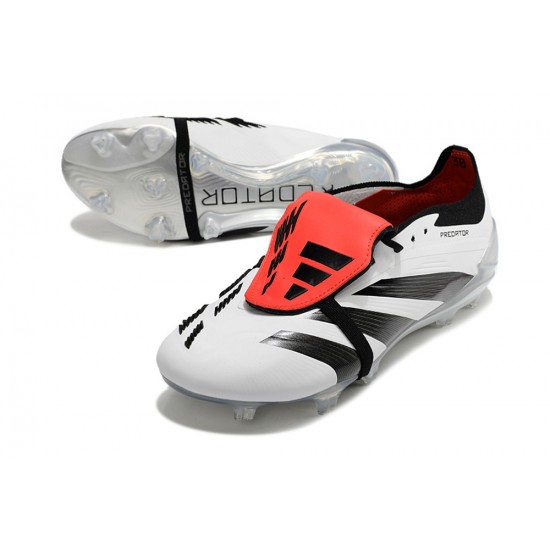 Adidas Predator Elite Tongue FG Black Red White Silver Low Football Boots & Shoes