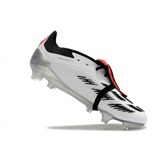 Adidas Predator Elite Tongue FG Black Red White Silver Low Football Boots & Shoes