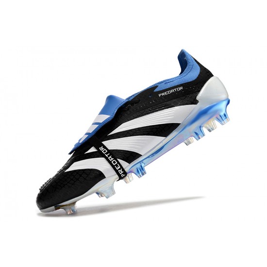 Adidas Predator Elite Tongue FG Black White Ltblue Low Football Boots & Shoes