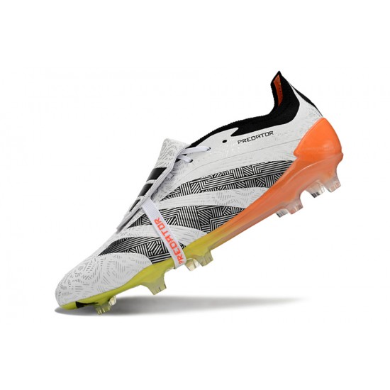 Adidas Predator Elite Tongue FG Black White Orange Low Football Boots & Shoes