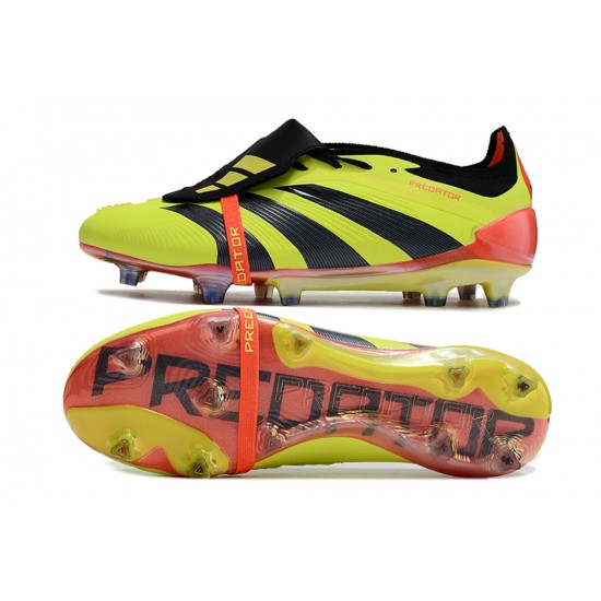 Adidas Predator Elite Tongue FG Black Yellow Red Low Football Boots & Shoes