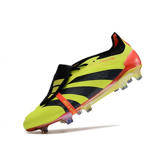 Adidas Predator Elite Tongue FG Black Yellow Red Low Football Boots & Shoes