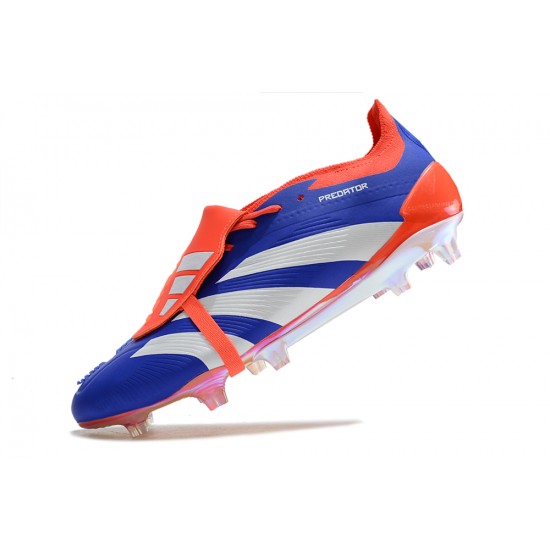 Adidas Predator Elite Tongue FG Deep Blue Orange White Low Football Boots & Shoes