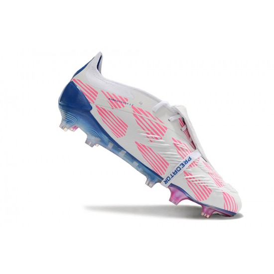 Adidas Predator Elite Tongue FG Pink Deep Blue White Low Football Boots & Shoes