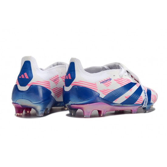 Adidas Predator Elite Tongue FG Pink Deep Blue White Low Football Boots & Shoes