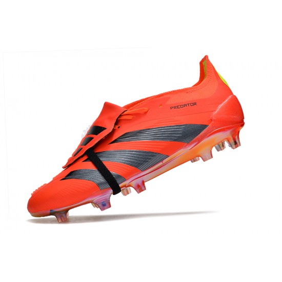 Adidas Predator Elite Tongue FG Red Black Yellow Low Football Boots & Shoes