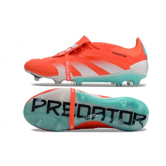 Adidas Predator Elite Tongue FG Red Ltblue Silver Low Football Boots & Shoes