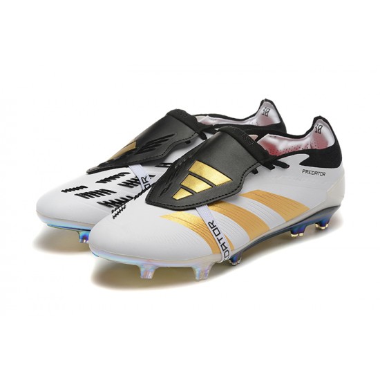 Adidas Predator Elite Tongue FG Football Boots & Shoes Gold White Black