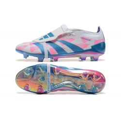 Adidas Predator Elite Tongue FG Football Boots & Shoes Pink Beige Ltblue 