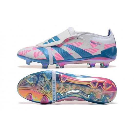 Adidas Predator Elite Tongue FG Football Boots & Shoes Pink Beige Ltblue