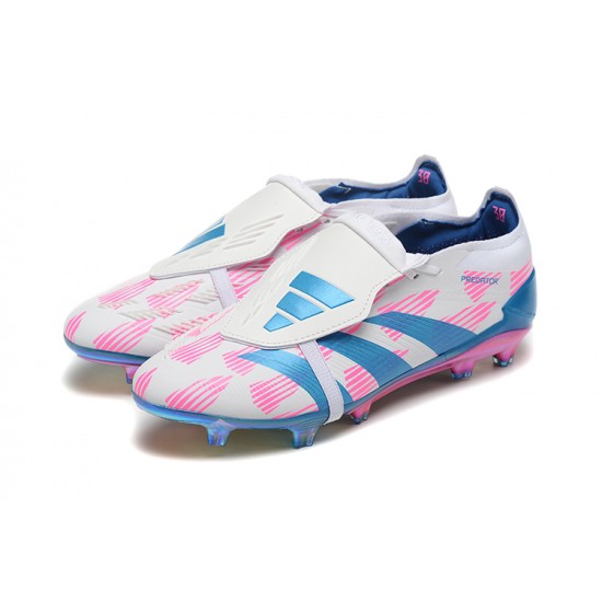 Adidas Predator Elite Tongue FG Football Boots & Shoes Pink Beige Ltblue