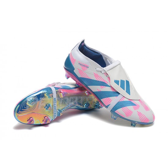 Adidas Predator Elite Tongue FG Football Boots & Shoes Pink Beige Ltblue