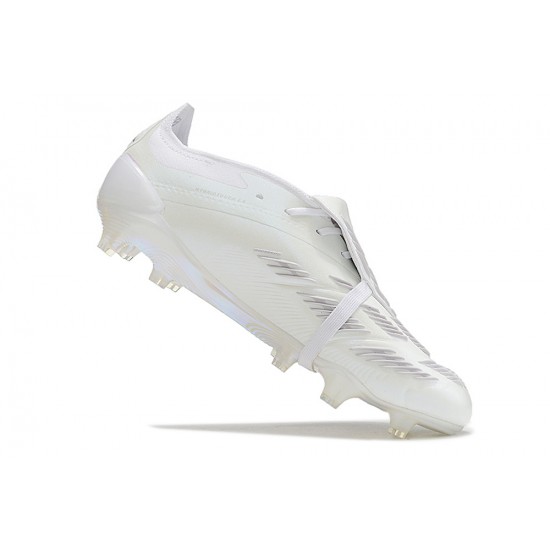 Adidas Predator Elite Tongue FG White Grey Low Football Boots & Shoes