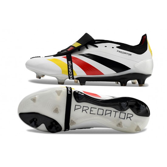 Adidas Predator Elite Tongue FG White Black Red Yellow Low Football Boots & Shoes