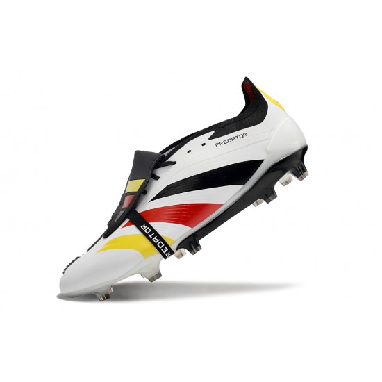 Adidas Predator Elite Tongue FG White Black Red Yellow Low Football Boots & Shoes