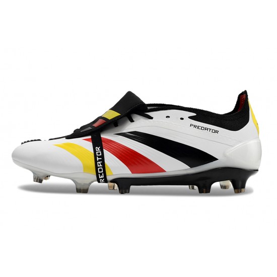 Adidas Predator Elite Tongue FG White Black Red Yellow Low Football Boots & Shoes