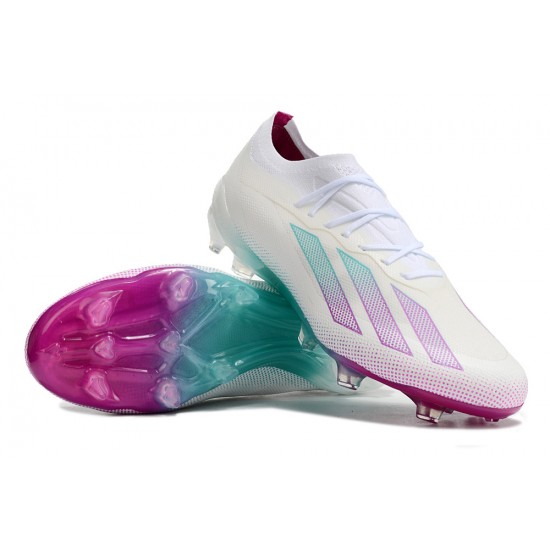 Adidas X 23 Crazyfast.1 FG  Football Boots & Shoes Beige White Purple