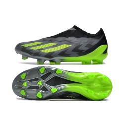 Adidas X Crazyfast.1 Laceless FG Low Football Boots & Shoes Black Green 