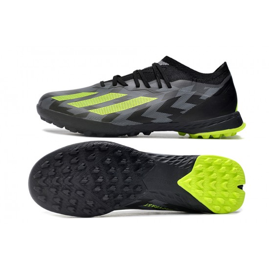 Adidas X Crazyfast.1 Laceless TF Low Football Boots & Shoes Black Green