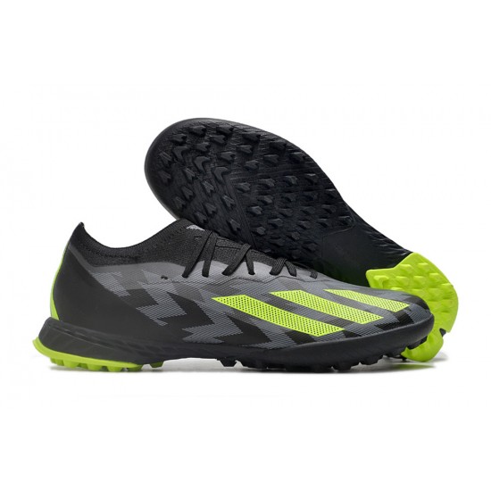 Adidas X Crazyfast.1 Laceless TF Low Football Boots & Shoes Black Green