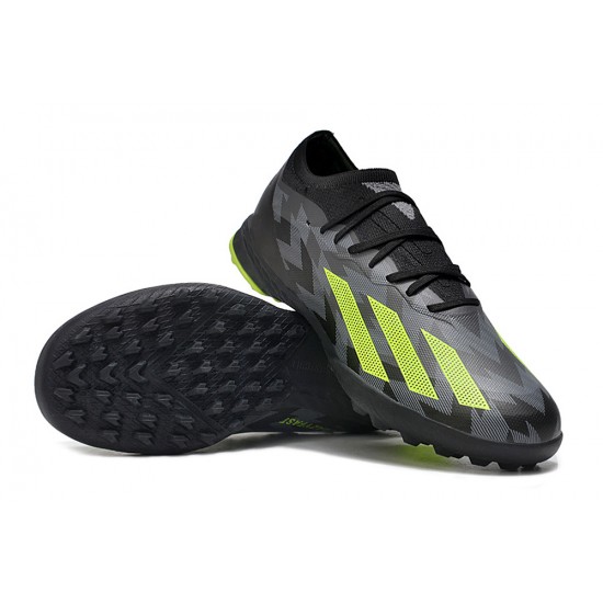 Adidas X Crazyfast.1 Laceless TF Low Football Boots & Shoes Black Green