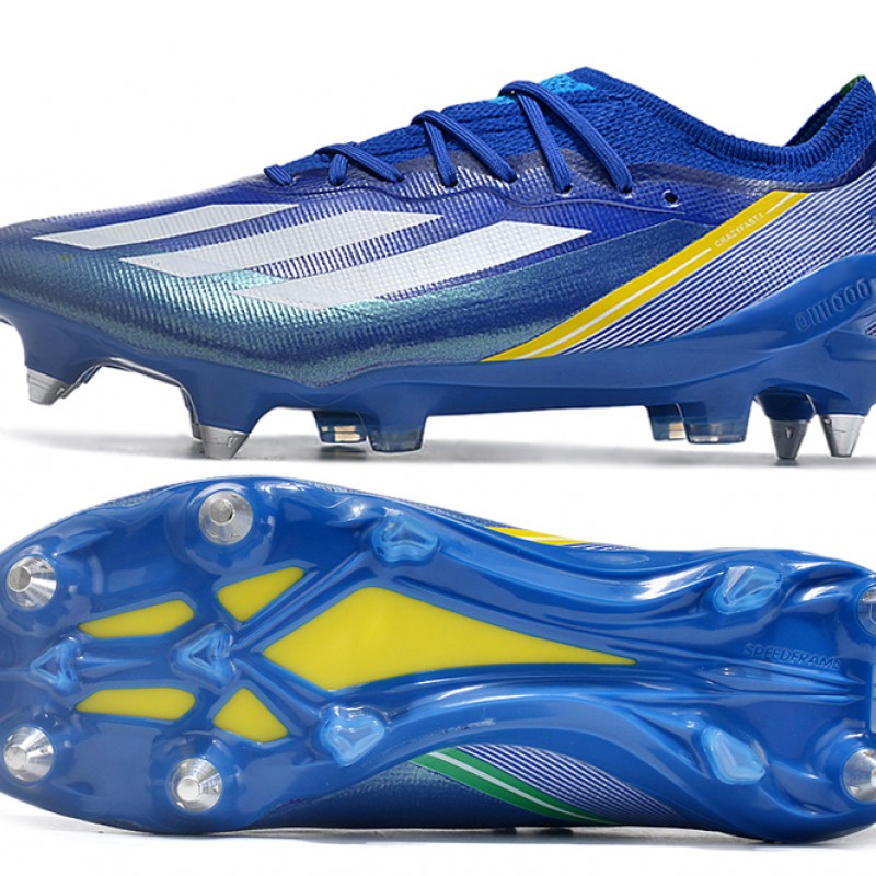 Adidas X Crazyfast1 SG Blue Ltblue Yellow Silver Football Boots & Shoes