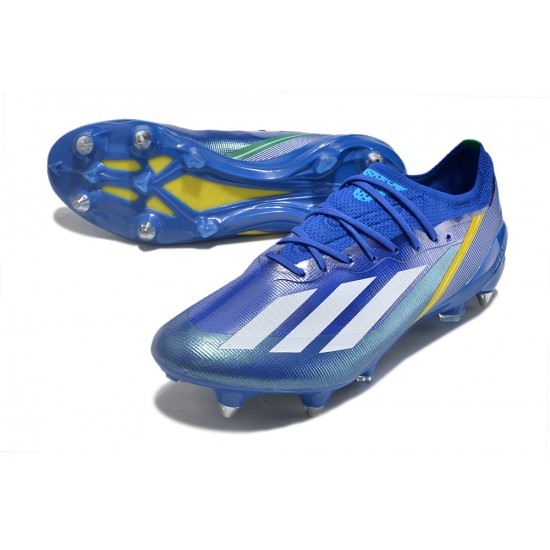 Adidas X Crazyfast1 SG Blue Ltblue Yellow Silver Football Boots & Shoes