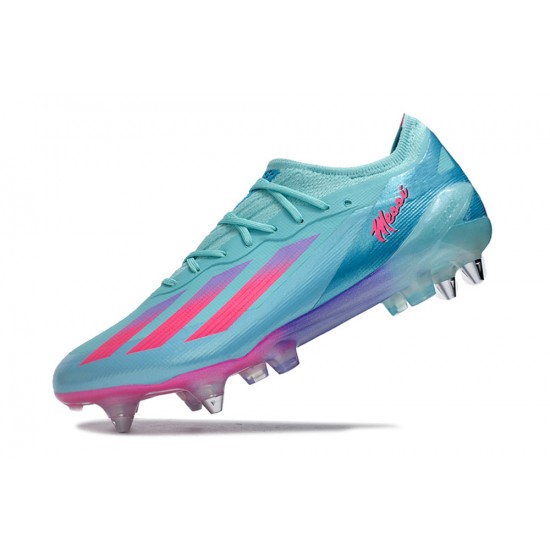 Adidas X Crazyfast1 SG Ltblue Pink Low Football Boots & Shoes