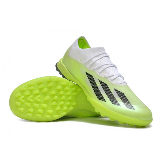 Adidas x23crazyfast.1 Laceless TF Low Football Boots & Shoes White Black Green