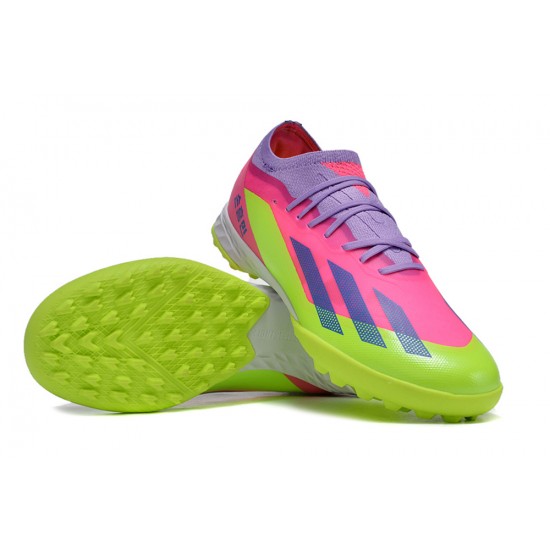 Adidas x23crazyfast.1 TF Low Football Boots & Shoes Pink Purple Green