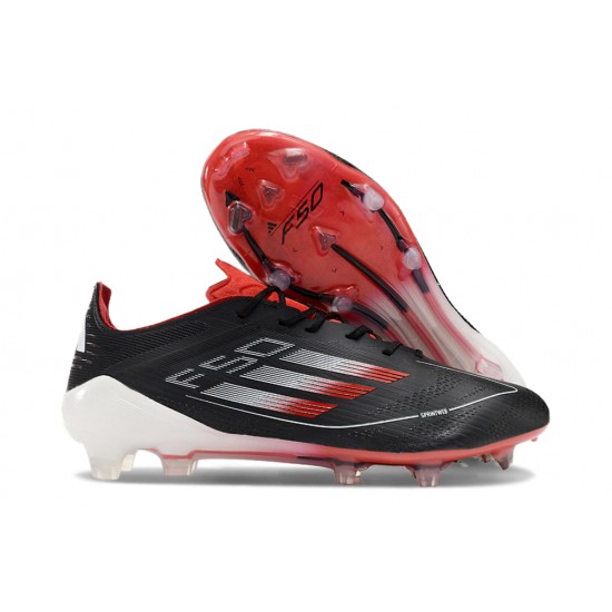 Adidas F50 ELITE Firm Ground Men Black and Red Football Shoes