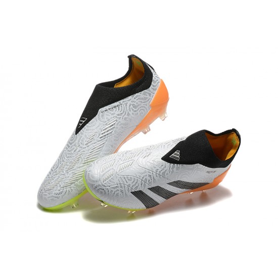 Adidas Predator Accuracy Firm Ground Grey Orange Football Shoes