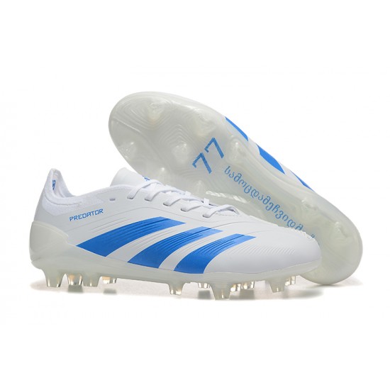 Adidas Predator Accuracy Firm Ground Men White Blue Football Shoes