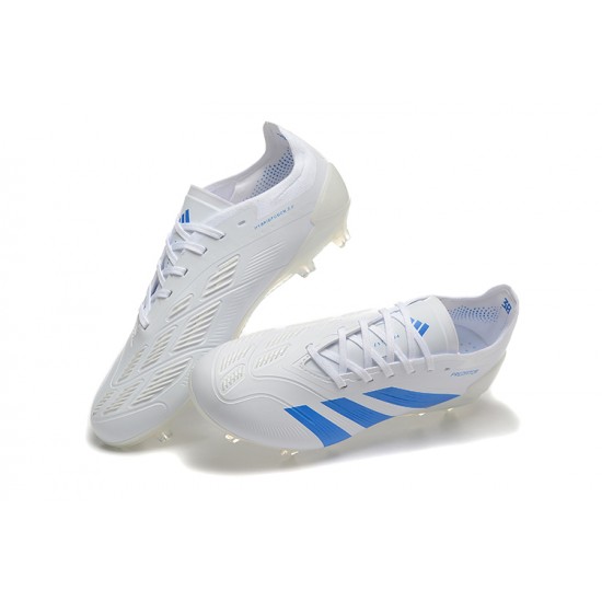 Adidas Predator Accuracy Firm Ground Men White Blue Football Shoes