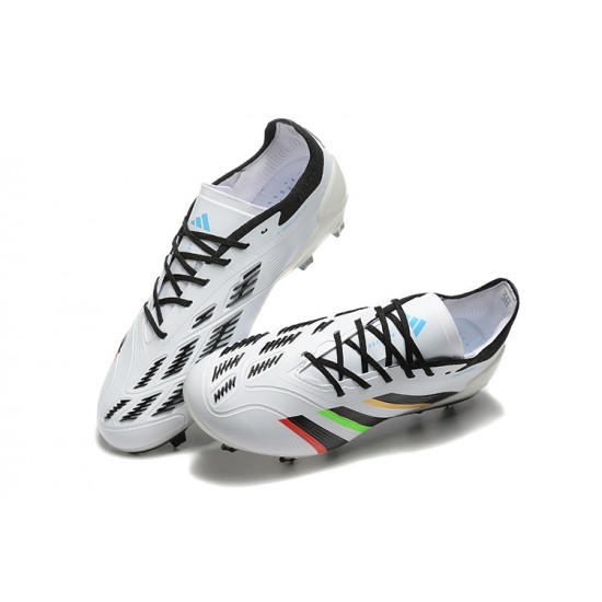 Adidas Predator Accuracy Firm Ground Men White and Black Football Shoes