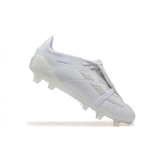 Adidas Predator Accuracy Firm Ground White and Blue Football Shoes